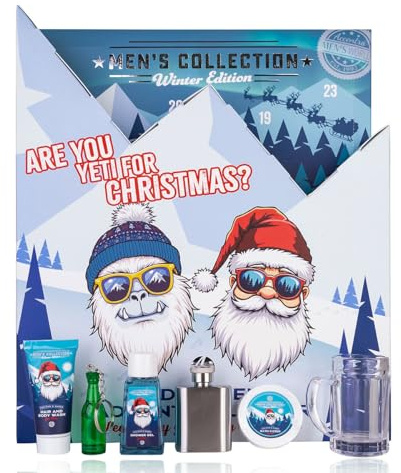 Accentra – Herren Adventskalender 2025 Kosmetik mit 24 Pflegeprodukten – Beauty Adventskalender für Männer – Pflege Weihnachtskalender mit Bodylotion, After-Shave, Seife, Duschgel, Bartpflege u.v.m.