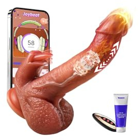 AI Sync Dildo Realistico Doppi Anale Sex Toys, Riscaldato Vibratoreper Donna Professionale Wireless, 9*9 Vibrazione Modalità 30° Inclinato Spinta Lambire Doppia Stimolazione Vibratore Sexytoysys Donna