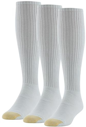 GOLDTOE Men's Ultra Tec Performance Over-The-Calf Athletic Socks, Multipairs, White (3-Pairs), X-Large