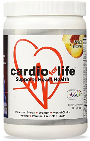 Health Guardian Cardio for Life L-Arginine Powder 16oz - Natural Nitric Oxide Supplement Cardiovascular Increase Energy - Peach