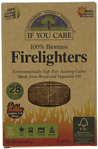 If You Care Non-toxic Wood and Vegetable Oil Firelighters 28 Pieces (Pack of 4, 112 Pieces)