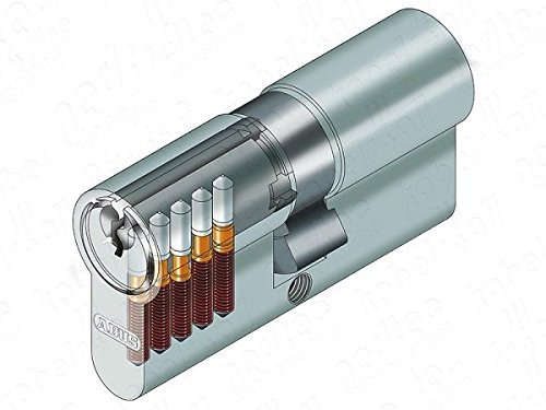 Abus E50 N 10/40 SC - Medio Eurocilindro con llave de serreta niquel leva corta