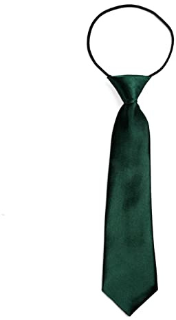 DonDon Corbata para niños con aire de seda y con elástico brillado 2-5 años - verde oscuro