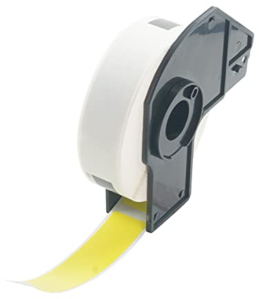 BETCKEY - 1 Rouleau DK-11203 Étiquettes de Dossier de Fichiers Compatible avec Brother, 17mm x 87mm, 300 Étiquettes Couleur Jaune pour Imprimantes d'Étiquettes QL Brother