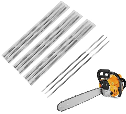 Lime per sega a catena da 5/32 pollici, Affila Catena Motosega Catene Lime per motosega circolare professionale da 4 mm Lima per sega a catena per lavorazione del legno(12 bastoncini)