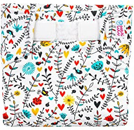 Petit Lulu Spreizhöschen für breites Wickeln//Spreizwindelhosen/Größe S (3-6 kg)/ Klett (Wildflowers)