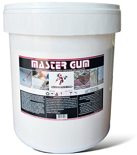 MASTERBRICO Guaina Liquida Impermeabilizzante (1 Kg Bianco) - Impermeabilizzante per Terrazzi, Legno, Tetti, Coperture - Facile da Applicare e Resistente ai Raggi UV – Membrana Pedonabile Ottima Resa