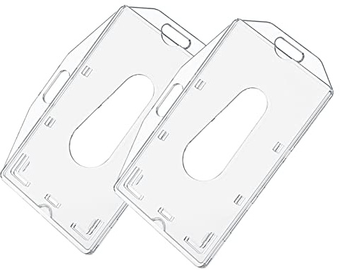LacyMC 2Pcs Badge Holder,Soporte para Tarjetas de Identificación,Protector de Tarjeta de Crédito con Ranura para Pulgar,para Tarjeta de Estudiante de Visita de Autobús