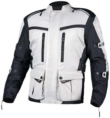 WICKED STOCK Waterproof Motorcycle Jacket Men - CE LEVEL2 Reflective Motorcycle Armor Biker Jacket Men with 8 Pockets - 4 Season Mens Motorcycle Jacket with Adjustable Biceps, Forearms and Waist
