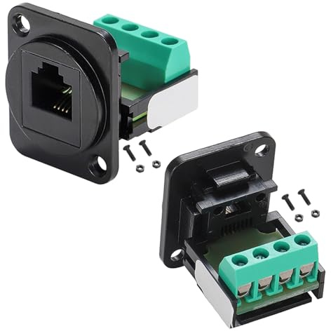 PENGLIN 2PCS RJ11 6P4C Panel Mount Connector Solderless