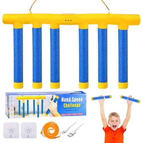 Pipihome Catching Sticks Challenge Game, Jeu Attraper des Bâtons, Jeu de Mise à Niveau Drop Stick, Catching Sticks Game Améliorés avec Vitesse de Chute Réglable, Jouet D'entraînement à La Réaction
