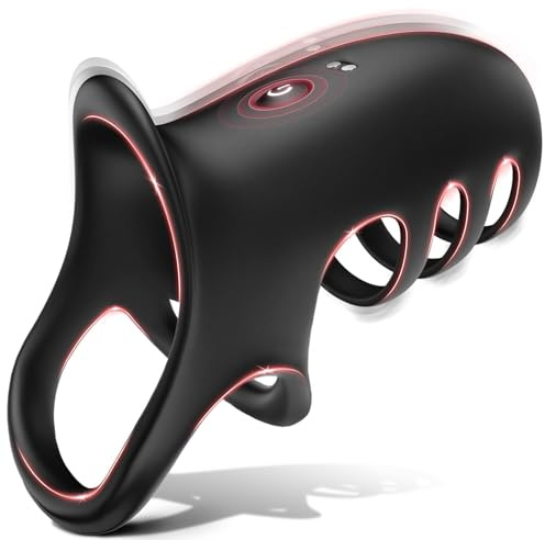 Vibrating Cock Ring with Adjustable Penis Sleeve - Sobtik 10 Vibration Modes Adult Sex Toys for Men Couples, Penis Ring Vibrator, G Spot & Testicle Stimulator, Girth Enhancer for Him & Her Pleasure