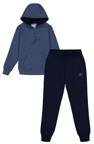 ALPHADVENTURE - Chándal Niño Completo, Conjunto Deportivo, Set 2 Piezas Sudadera y Pantalón Deportivo, Chándal para Colegio - Tallas desde los 6 hasta los 14 años. (10 Años, Azul Denim)