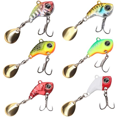 YOYEAH Abborre Set: 6 st, Jig Spinner 5g/10g/20 g, Lama Spinner bete för abborre gädda, crankbait wobbler spinnerbait fiskedrag