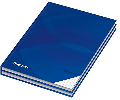 RNKVERLAG 2er Pack Notizbuch/Kladde kariert Business blau DIN A4 mit Hardcover-Einband, 96 Blatt, Notizheft, Tagebuch, Schreibbuch