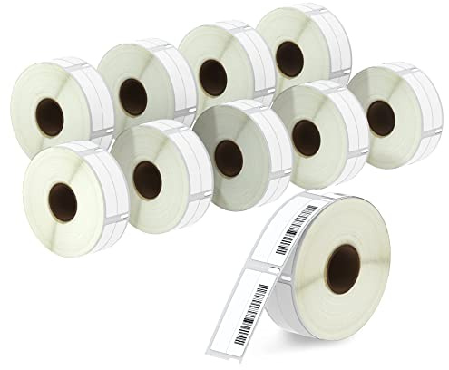 BETCKEY - 10 Rollos 99017 Etiquetas Adhesivas Compatible con DYMO S0722460, 12mm x 50mm, 2200 Etiquetas para Carpetas Colgantes para LabelWriter 450, 4XL, No se aplica 550 o 5XL
