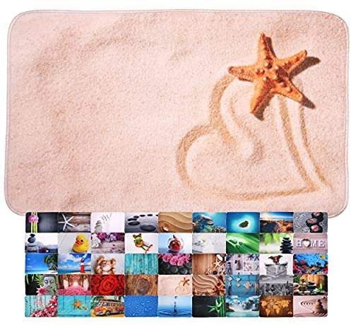 Badteppich Sandy 50 x 80 cm, hochwertige Qualität, sehr weich, schnelltrocknend, waschbar, rutschhemmend, Fußbodenheizung geeignet