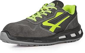 U-Power Red Lion® Yellow, Scarpe antinfortunistiche in pelle, Scarpe da ginnastica unisex leggere antiperforazione, Suola in rafia, Suola Infinergy, con puntale in alluminio (39)