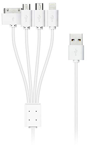 Xlayer Octopus Kabel 4-IN-1 Multi-USB-Ladekabel 0.38m White