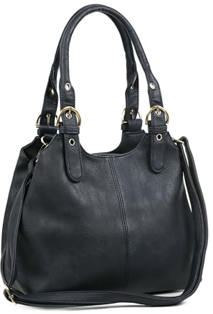 AOSSTA Women's Tote Bag Multi Pockets Soft Leather Hobo Shoulder Bags With Long Strap Ladies Handbags Large Crossbody Bags
