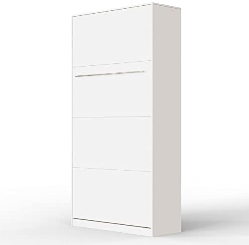 SMARTBett Standard 90 x 200 cm Vertikal vit | Hopfällbar säng, väggsäng, hopfällbar säng