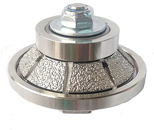 HUAYIZHIYUAN 38 Inch E10 45 Degree Bevel Edge Vacuum Brazed Diamond Hand Profiler Router Bit Profile Wheel with 58-11 Thread for Granite Concrete Marble Countertop