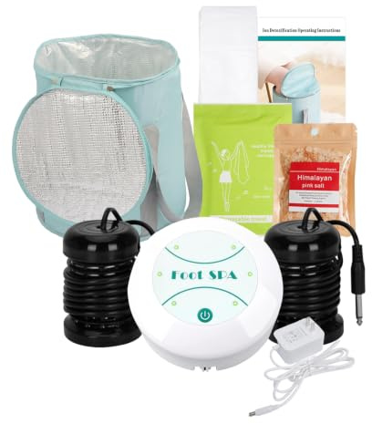 Healcity Ionic Detox Foot Spa Machine Foldable Foot Tub with 2 Detox Arrays
