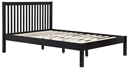 Birlea Black Double Bed Frame 4FT6 Bedstead Nova Solid Wood Shaker Design