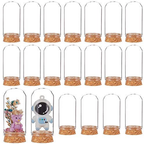 BENECREAT - Confezione da 20 vasi decorativi a cupola, 6,1x3 cm, con base in sughero per la conservazione dei fiori a casa, per feste di Natale