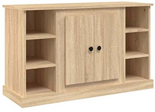 vidaXL Sideboard Living Room Furniture Cupboard Storage Cabinet Highboard Home Organiser Sideboard Cabinet Sonoma Oak 100x35.5x60 cm Engineered Wood
