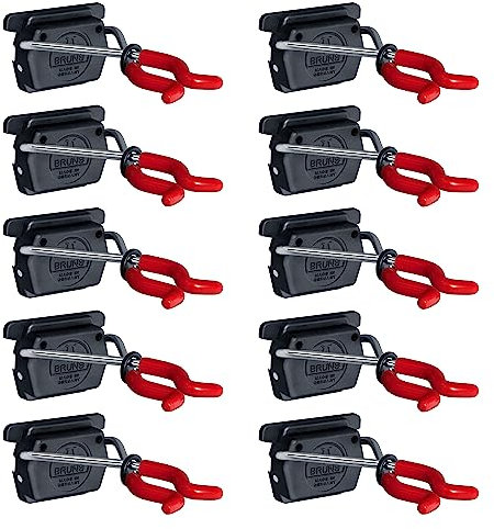 Bruns 10 Gerätehalter passend Führungsschiene oder als Einzelmontage, einfach & robust, perfekt für Gartengeräte & Werkzeug, Tragkraft bis zu 10kg pro Halter