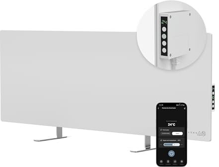 AENO Smart LED Pannello Radiante Infrarossi con WiFi 700W Risparmio Energetico ed Ecologico Riscaldatore Montaggio a Parete Orizzontale/Verticale o Autoportante Vincitore del Reddot 2023, Bianco