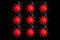 Sterntaler Sternenkette | Weihnachtsstern Kette | 9 Zacker | 9 Sterne | Rot | 11,5cm | Innen und Außen | LED | Netzstecker | mit Timer