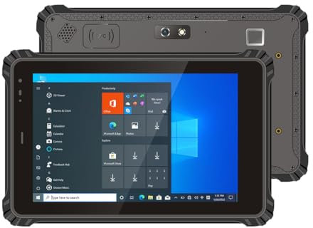 Tableta resistente de 8 pulgadas, tablet Windows resistente con batería extraíble de 10000 mAh, tabletas impermeables Windows 10 Intel N5100 con 4G LTE/GPS/BT4.2 Wi-Fi legible a la luz solar