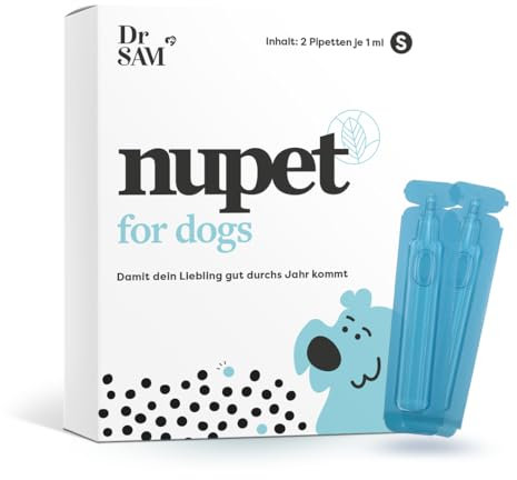 Dr. SAM nupet Pipette für Hunde S (2 x 1 ml) - für 30 Tage - Geraniol-basierte Pipetten für Hunde bis 20kg - Von Tierärzten entwickelt
