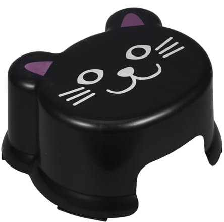 TOGEVAL Rutschfester Badezimmerhocker Fußhocker klein Tritthocker für Kleinkinder kurzer Hocker Cartoon Plastikhocker Schwarzer Kinderschemel Kleinkindhocker Pflegehocker Stühle Plastik pp
