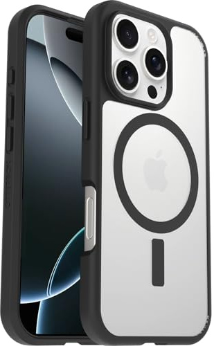 OtterBox Sleek Series MagSafe Case for iPhone 16 Pro, Shockproof, Drop proof, Ultra-Slim, Protective Thin Case, Tested to Military Standard, Clear/Black, Non-Retail Packaging
