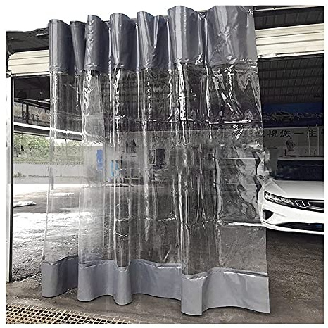 Rygcrud Extérieur Rideaux De Magasin Transparents, Séparation De Garage Vinyle PVC Bâche De Protection, Panneaux Latéraux pour Pergola pour Patio, Serre, Extérieur(2.7X2.2M/8.9x7.2FT)