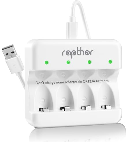 Fast Charger for Rapthor 750mAh and 900mAh Rechargeable CR123A Battery (Charger Only)