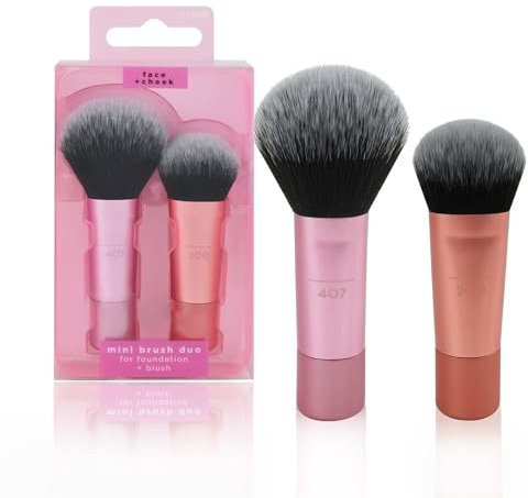 Schminkpinsel Set,Puderpinsel,Blush Pinsel,2 StüCk Reise Pinselset,Tragbarer Reise Schmink Pinselsets,FüR Foundation Lose Und Kompakte Puder,FüR Professionelles Make-Up Und AnfäNger