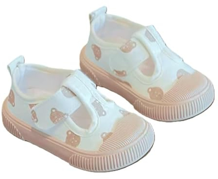 Scarpe da Bambino con Stampa Orsetti, Sneakers Slip-on in Tela, Suola in Gomma Antiscivolo