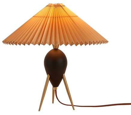 Fetason Black Wood Table Lamp Desk Lamp for Living Room Home Office, Modern Nightstand Table Lamp for Bedroom, Farmhouse Vintage Decorative Bedside Lamp