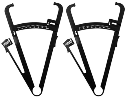 Dickly Calibrador de grasa corporal, dispositivo de medición de pliegues cutáneos para fitness, instrumento de medición preciso en forma de Y, herramienta de, Escala única Negra