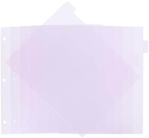 SUPVOX Separadores de Índice para Carpetas A4 de 6 Agujeros, Divisores de Repuesto de Plástico Pp Mate Color Rosa Claro, 8 Pestañas Desmontables para Blocs de Notas, Agendas