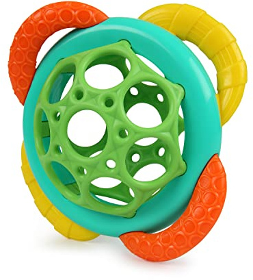 Bright Starts, Oball Grasp & Teethe Easy Grasp Giocattolo da dentiera per neonati senza BPA, multicolore, a partire dai 3 mesi di età