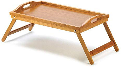 mamjack Home – Vassoio da letto pieghevole vassoio colazione tavolino da letto in bambù per cibo o per computer con 2 Manici, Tablet per il Colazione in bambù tavolo divano sofa, Picnic