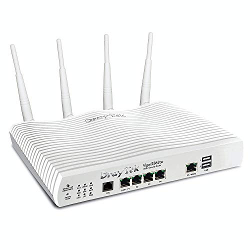 DrayTek Vigor 2862AC Quad-WAN 802.11ac 5GHz Wireless Router for ADSL, VDSL and Ethernet-based Broadband with 3G/4G LTE Support