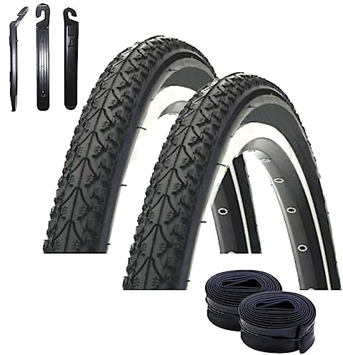 Angebot-Set / 2 x Kenda K-935 28 Fahrradreifen Fahrradmantel in Schwarz 47-622 (28 x 1.75) + 2 passende Schläuche SV inkl. 3 Reifenheber