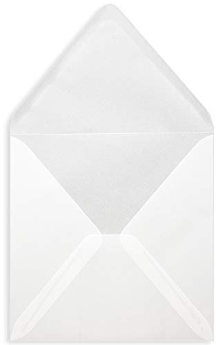 100 Quadratische Briefumschläge Transparent 15,5 x 15,5 cm 90 g/m² Nassklebung Post-Umschläge ohne Fenster ideal für Weihnachten Grußkarten Einladungen von Ihrem Glüxx-Agent