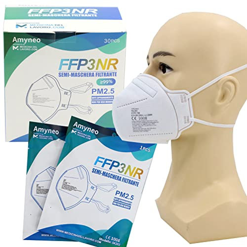 30 Masque FFP3 Certifiés CE, Masque 5 Couches Sans Valve, Masques de Protection Adulte contre les Poussières et les Particules, Masques de Protection Respiratoire Filtrant BFE≥99, 30 Pièces